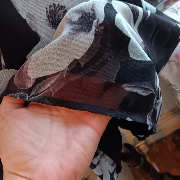 EXPRESS One Shoulder Sleeveless Lined Bow Floral Dress Holiday - Picture 5 of 9